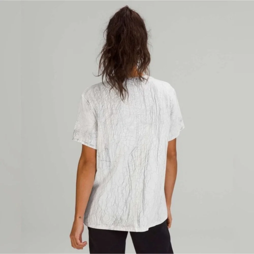 Lululemon All Yours Short Sleeve T-Shirt Vitasea Thread Dye White Black Gym Yoga